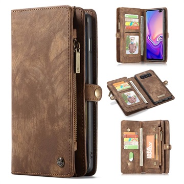 CaseMe 2-in-1 Multifunktions Samsung Galaxy S10+ Wallet Hülle - Braun