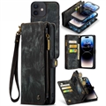 Caseme 2-in-1 Multifunktions iPhone 12/12 Pro Wallet Hülle - Schwarz