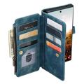 Caseme C30 Multifunktions Samsung Galaxy S22 Ultra 5G Wallet Hülle - Blau