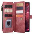 Caseme C30 Multifunktions Samsung Galaxy S22 Ultra 5G Wallet Hülle - Rot