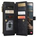 Caseme C30 Multifunktions Samsung Galaxy S22 Ultra 5G Wallet Hülle - Schwarz