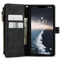 Caseme C30 Multifunktions iPhone 14 Wallet Hülle - Schwarz