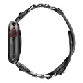 Apple Watch Series 7/SE/6/5/4/3/2/1 Kette Lederarmband - 41mm/40mm/38mm - Schwarz