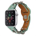 Apple Watch Series 7/SE/6/5/4/3/2/1 Kette Lederarmband - 45mm/44mm/42mm - Grün