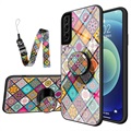 Karo-Muster Samsung Galaxy S21 5G Hybrid Case - Buntes Mandala