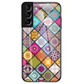 Checkered Pattern Samsung Galaxy S22 5G Hybrid Hülle - Buntes Mandala