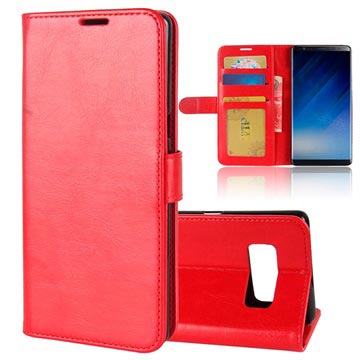 Samsung Galaxy Note8 Klassisch Schutzhülle mit Geldbörse - Rot