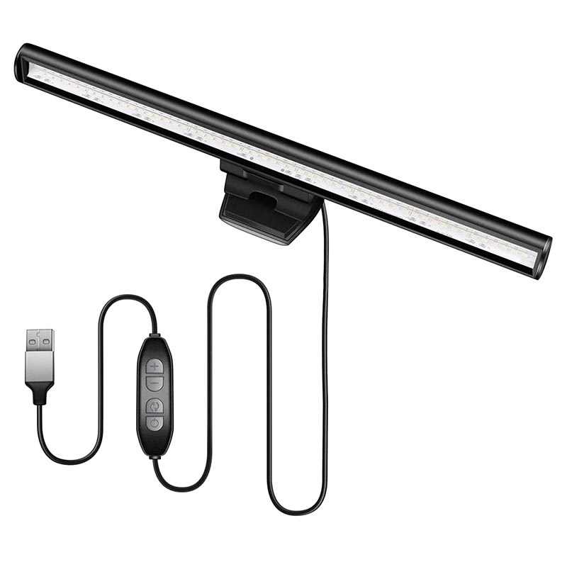 Clip-On Monitor LED-Lampe mit USB-Kabel - Schwarz