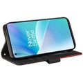 Bi-Color Serie OnePlus Nord 2T Schutzhülle mit Geldbörse - Schwarz