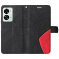 Bi-Color Serie OnePlus Nord 2T Schutzhülle mit Geldbörse - Schwarz