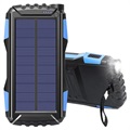 Kompakte Dual USB Solar Powerbank TS-819 - 20000mAh - Blau / Schwarz
