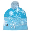 Cosy Winter Beanie Mütze mit LED Licht - Schneeflocken