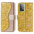 Croco Bling Serie Samsung Galaxy A52 5G, Galaxy A52s Wallet Schutzhülle - Gold