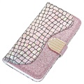 Croco Bling Serie Samsung Galaxy A52 5G, Galaxy A52s Wallet Schutzhülle - Roségold