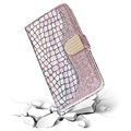 Croco Bling Serie Samsung Galaxy A52 5G, Galaxy A52s Wallet Schutzhülle - Roségold