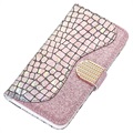 Croco Bling Serie Samsung Galaxy A53 5G Wallet Hülle - Roségold