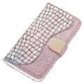 Croco Bling Serie Samsung Galaxy S21 Ultra 5G Wallet Schutzhülle - Roségold