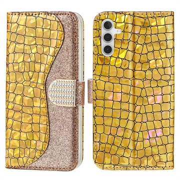 Croco Bling Serie Samsung Galaxy A34 5G Wallet Hülle
