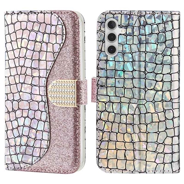 Croco Bling Serie Samsung Galaxy A34 5G Wallet Hülle