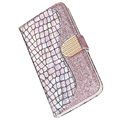 Croco Bling Samsung Galaxy A20e Wallet Schutzhülle - Silber