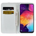 Croco Bling Samsung Galaxy A20e Wallet Schutzhülle - Silber