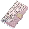 Croco Bling iPhone 11 Wallet Schutzhülle - Silber