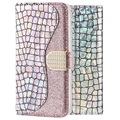 Croco Bling iPhone X / iPhone XS Wallet Schutzhülle