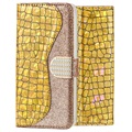Croco Bling iPhone XS Max Wallet Schutzhülle