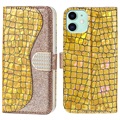 Croco Bling Serie iPhone 13 Mini Wallet Hülle - Gold