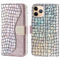 Croco Bling Serie iPhone 13 Pro Wallet Hülle