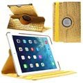 iPad Air Rotary Smart Tasche - Krokodil - Gold