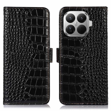 Xiaomi 17T Pro Crocodile Serie Lederhülle mit Geldbörse mit RFID - Schwarz