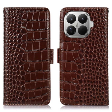 Xiaomi 17T Pro Crocodile Serie Lederhülle mit Geldbörse mit RFID - Braun