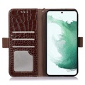 Crocodile Series Samsung Galaxy A33 5G Lederhülle mit Geldbörse mit RFID - Braun