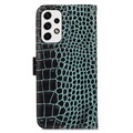 Crocodiles Serie Samsung Galaxy A33 5G Lederhülle mit Geldbörse mit RFID - Grün