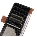Crocodile Serie Samsung Galaxy Xcover6 Pro Lederhülle mit Geldbörse mit RFID - Schwarz