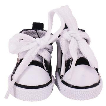 Niedliche Mini-Schnürschuhe für Labubu 17cm - Schwarz