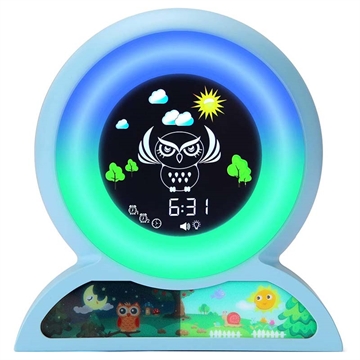 Smile Kinder Wecker mit Buntem Nachtlicht - Blau