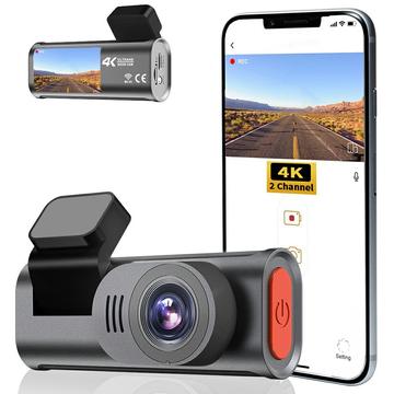 D28 4K-Dashcam mit zwei Kamerakanälen, WLAN, ADAS und BSD-Warnungen – Schwarz