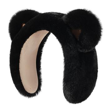 DEZ45 Niedliches Plüschbärenohr Winterstirnband / Ohrenschützer