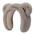 DEZ45 Niedliches Plüschbärenohr Winterstirnband / Ohrenschützer - Grau