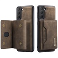 DG.Ming M2 Samsung Galaxy S21 FE 5G Hybrid Case mit Geldbörse - Kaffee
