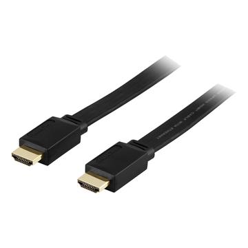 Deltaco Flaches Hochgeschwindigkeits-HDMI-Kabel mit Ethernet - 0,5 m - Schwarz