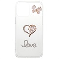 Diamant-Dekor iPhone 13 Pro Max TPU Case - Herz