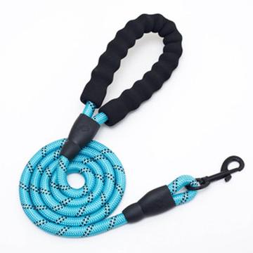 Hundeleine mit weichem EVA-gepolstertem Griff und reflektierenden Fäden - 1.5m - Baby Blau