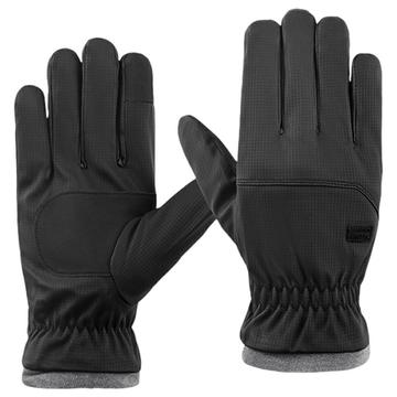 Fleece-gefütterte Winter-Touchscreen-Handschuhe für Männer - Schwarz