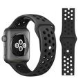 Zweifarbiges Apple Watch Series 9/8/SE (2022)/7/SE/6/5/4/3/2/1 Silikon Sportarmband - Schwarz