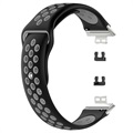 Zweifarbiges Huawei Watch Fit Silikon Sportarmband - Schwarz / Grau