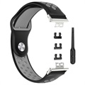 Zweifarbiges Huawei Watch Fit Silikon Sportarmband - Schwarz / Grau