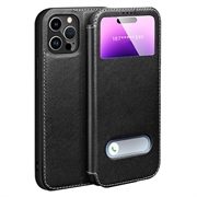 iPhone 16 Pro Max Dual View Flip Lederhülle